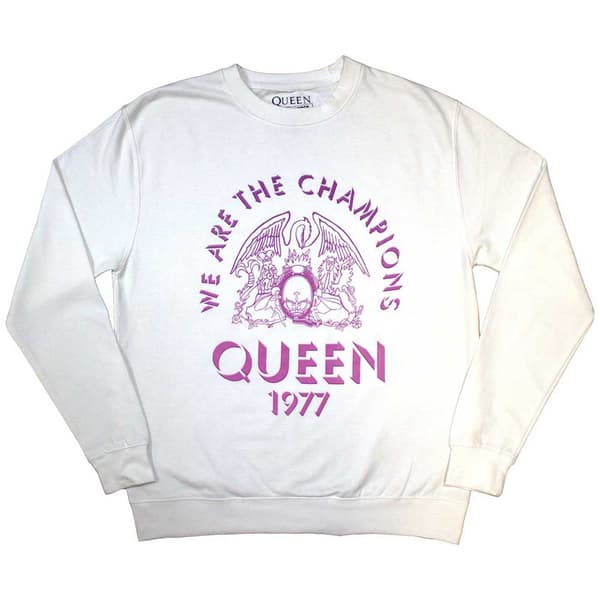 Queen Unisex Sweatshirt: Champions 1977 (Large)