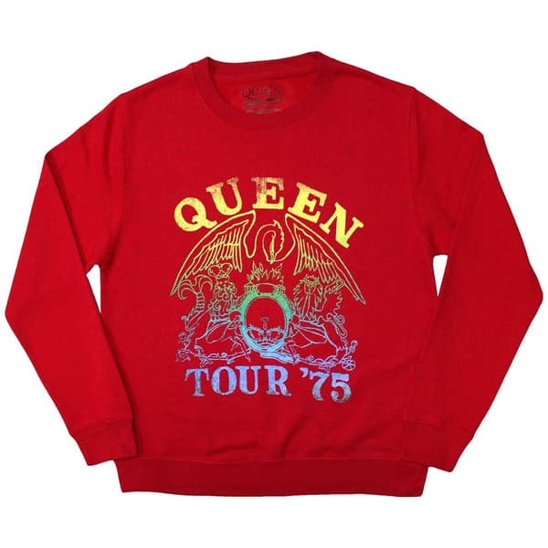 Queen Unisex Sweatshirt: Tour '75 Crest (Medium)