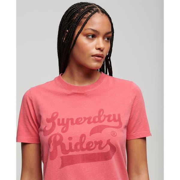 Superdry Archive Kiss Print Relaxed T-shirt Med Korta ärmar Rosa M Kvinna