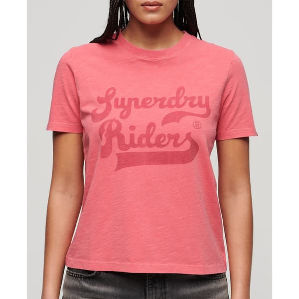 Superdry Archive Kiss Print Relaxed T-shirt Med Korta ärmar Rosa M Kvinna