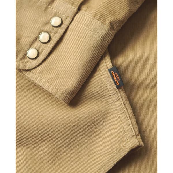 Superdry Western Cord Skjorte Med Lange ærmer Brun 2XL Mand