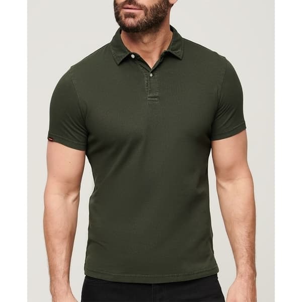 Superdry Studios Jersey Polo Med Lange ærmer Grøn L Mand