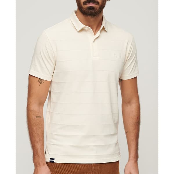 Superdry Textured Kortärmad Polotröja Vit XL Man