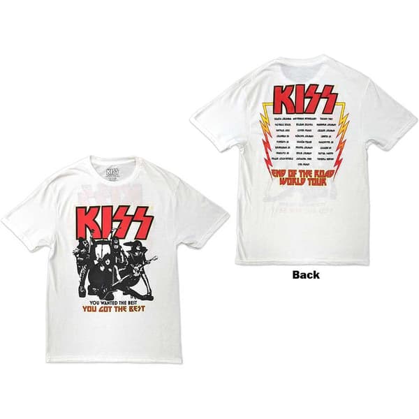 KISS Unisex T-Shirt: End Of The Road You Got The Best (Back Print) (Medium)