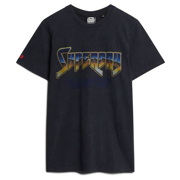 Superdry Rock Graphic Band T-shirt Med Korta ärmar Blå L Man