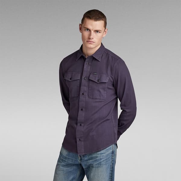 G-star Marine Slim Fit Skjorta Med Långa ärmar Lila S Man