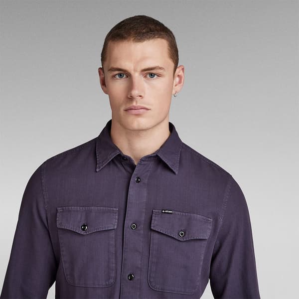 G-star Marine Slim Fit Skjorta Med Långa ärmar Lila S Man