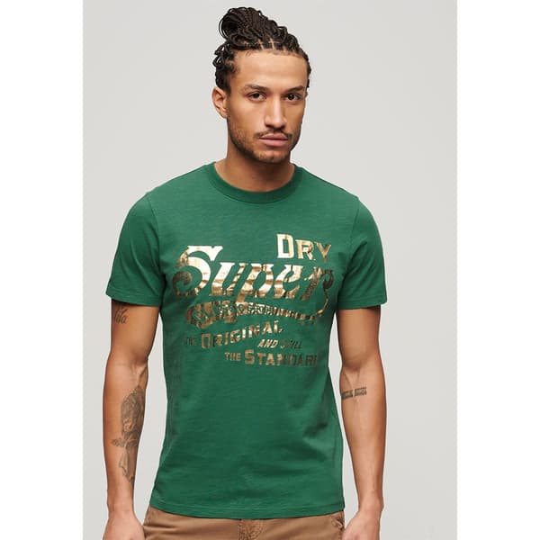 Superdry Metallic Workwear Graphic T-shirt Med Korta ärmar Grönt L Man