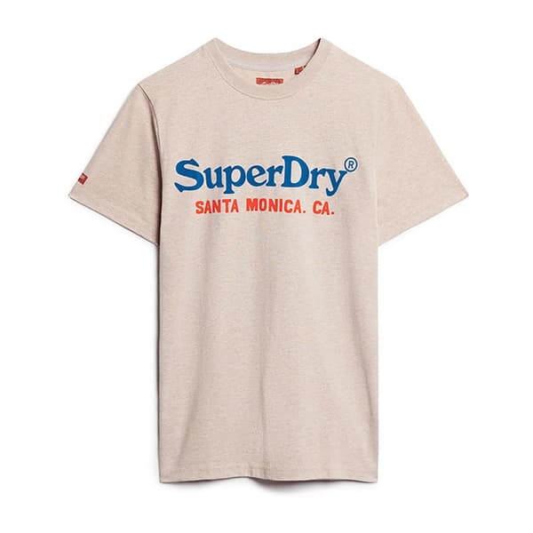 Superdry Venue Duo Logo T-shirt Med Korta ärmar Beige 2XL Man