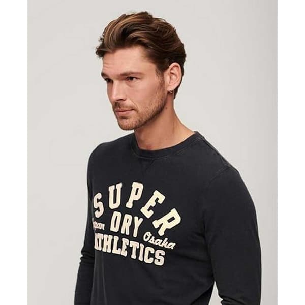 Superdry Vintage Athletic T-shirt Med Lång ärm Svart M Man