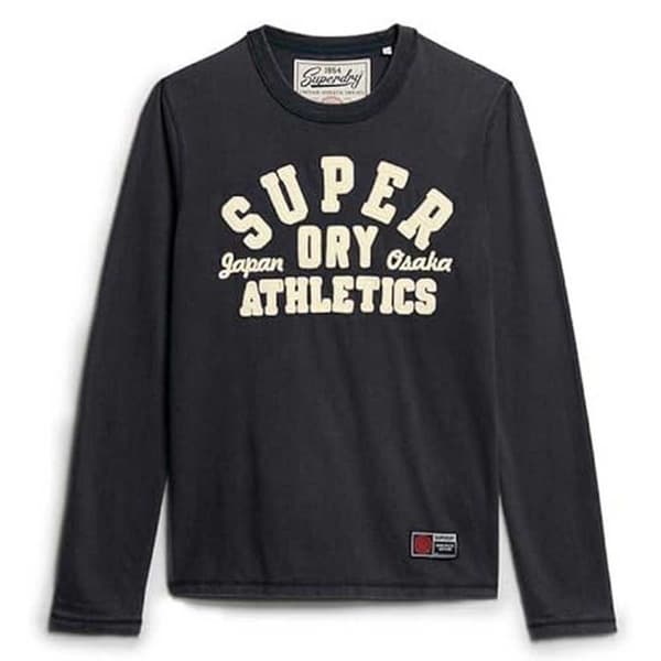 Superdry Vintage Athletic T-shirt Med Lång ärm Svart M Man