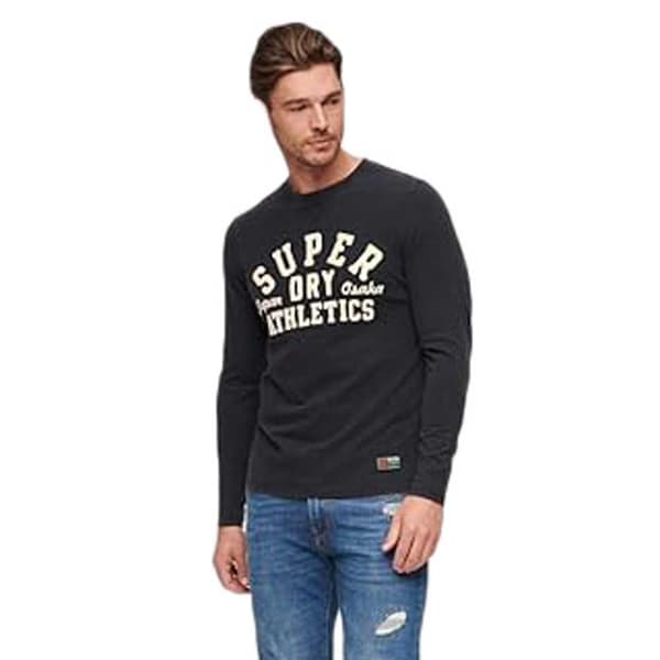 Superdry Vintage Athletic T-shirt Med Lång ärm Svart M Man