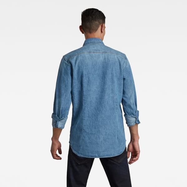 G-star 3301 Slim Skjorta Med Långa ärmar Blå XS Man