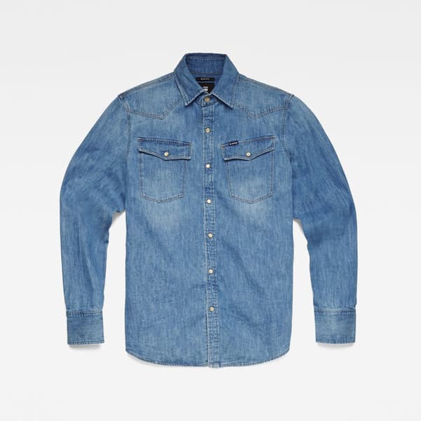 G-star 3301 Slim Skjorta Med Långa ärmar Blå XS Man