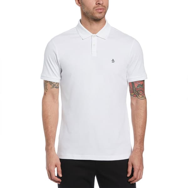 Original Penguin Daddy Organic Pique Sticker Pete Kortärmad Polotröja Vit L Man