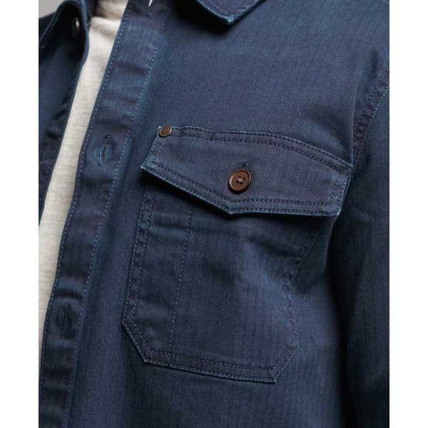 Superdry Merchant Herringbone Pitkähihainen Paita Sininen 2XL Mies