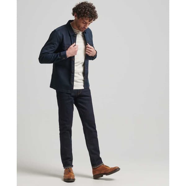 Superdry Merchant Herringbone Pitkähihainen Paita Sininen 2XL Mies