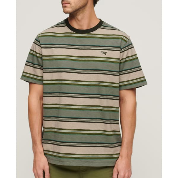Superdry Relaxed Fit Stripe T-shirt Med Korta ärmar Grönt 2XL Man