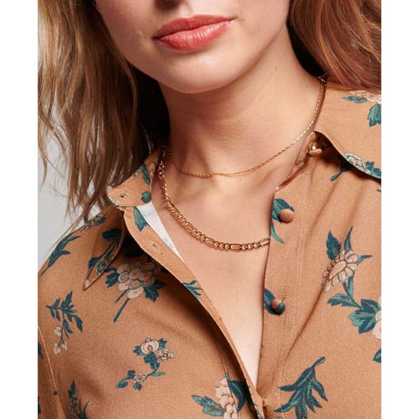 Superdry Studios Seventies Skjorta Med Långa ärmar Brun L Kvinna