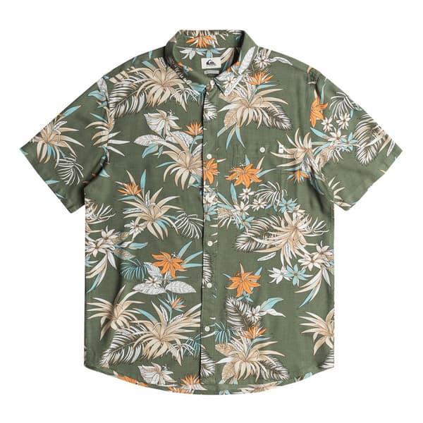 Quiksilver Lemnas Kortärmad Skjorta Grönt 2XL Man