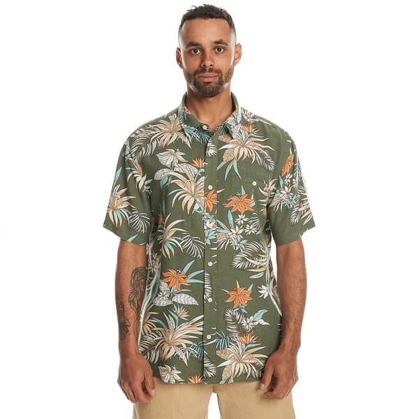 Quiksilver Lemnas Kortärmad Skjorta Grönt 2XL Man