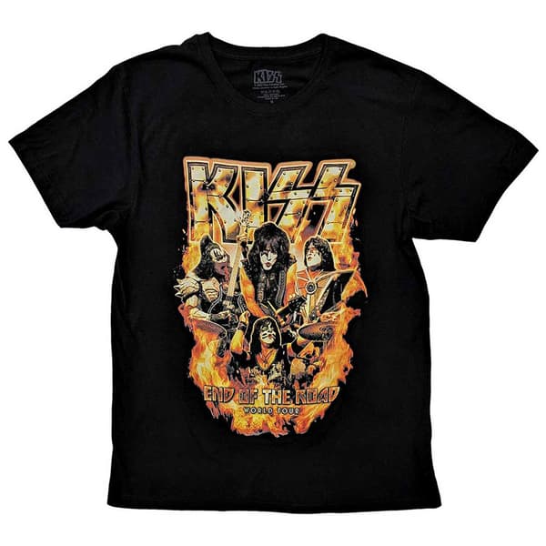 KISS End Of The Road Tour Orange Logo T Shirt