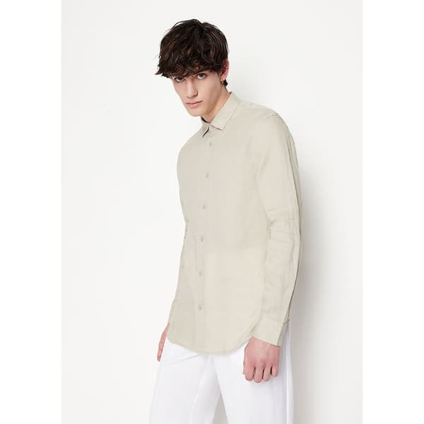 Armani Exchange 8nzc50_zncfz Skjorte Med Lange ærmer Beige M Mand