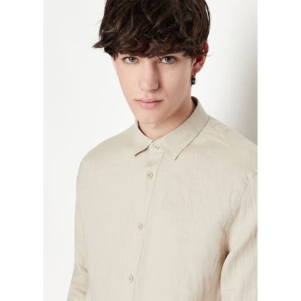 Armani Exchange 8nzc50_zncfz Skjorte Med Lange ærmer Beige M Mand