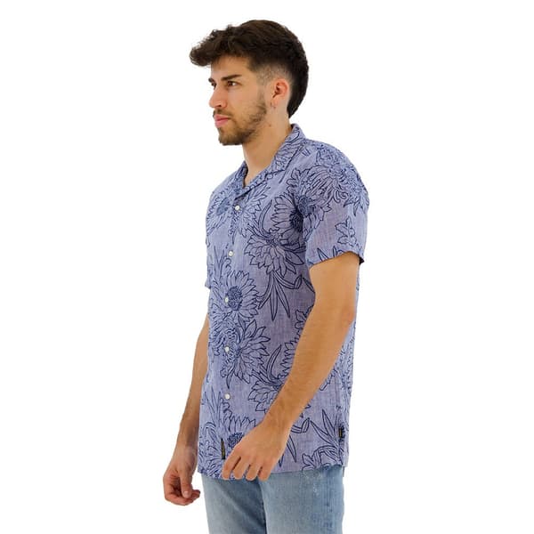 Superdry Open Collar Print Kortärmad Skjorta Blå L Man