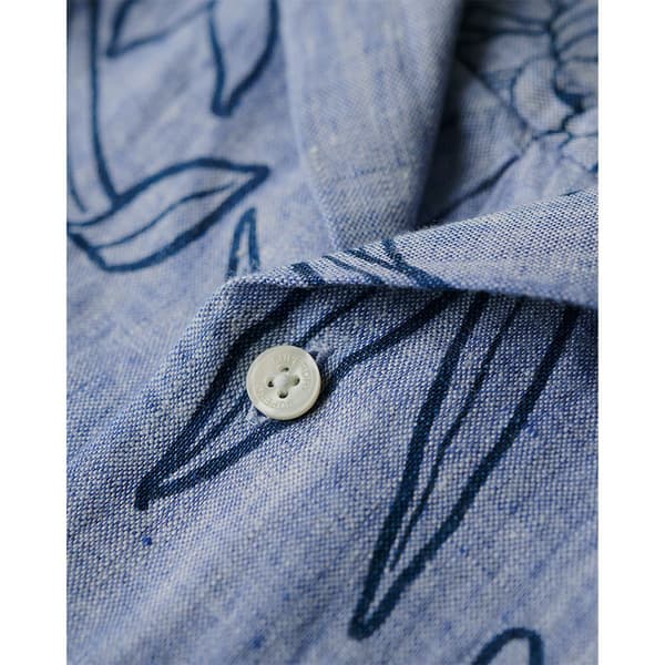 Superdry Open Collar Print Kortärmad Skjorta Blå L Man