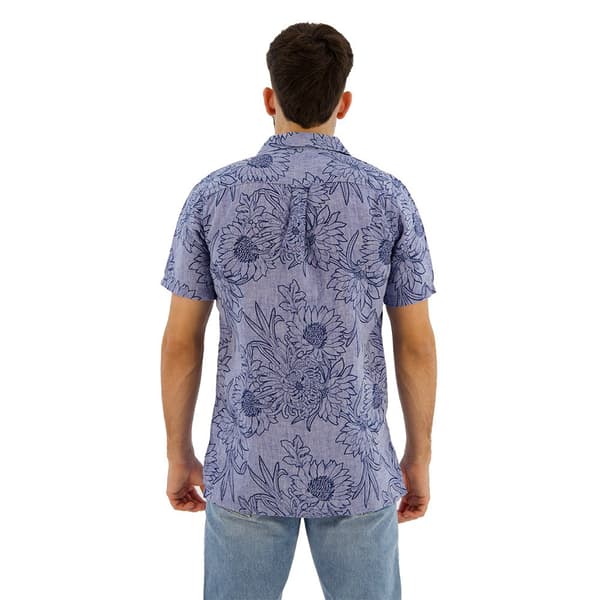 Superdry Open Collar Print Kortärmad Skjorta Blå L Man