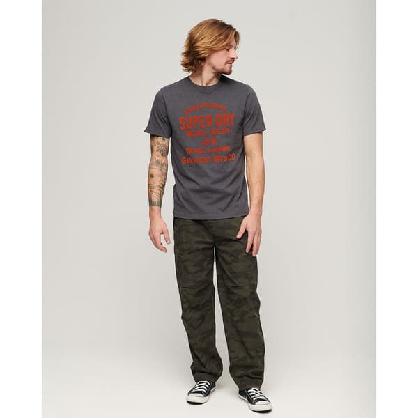Superdry Workwear Flock Graphic T-shirt Med Korte ærmer Grå 2XL Mand