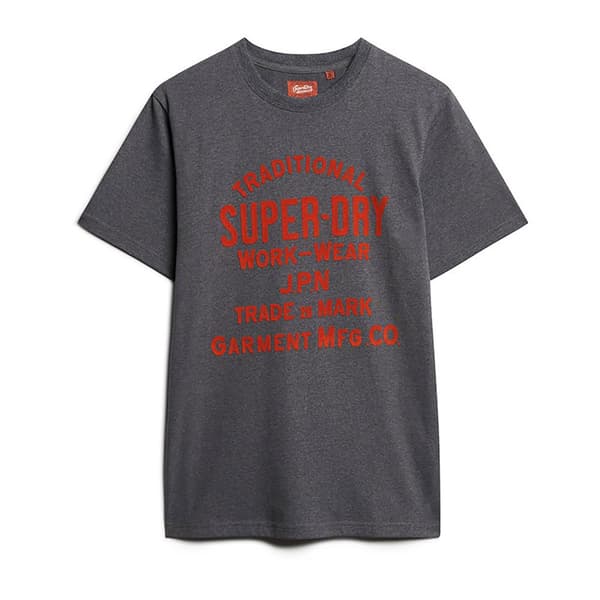 Superdry Workwear Flock Graphic T-shirt Med Korte ærmer Grå 2XL Mand