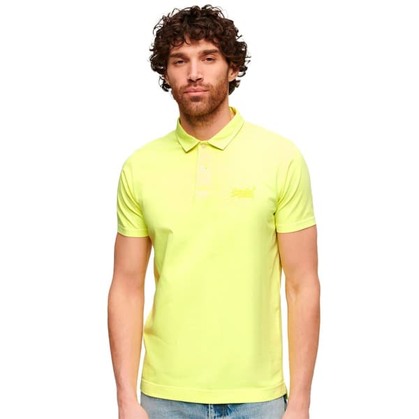 Superdry Essential Logo Neon Kortärmad Polotröja Blå L Man