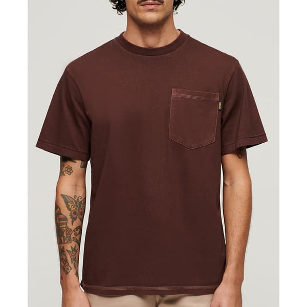 Superdry Contrast Stitch Pocket T-shirt Med Korta ärmar Brun M Man