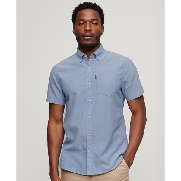 Superdry Vintage Oxford Lyhythihainen Paita Sininen 2XL Mies