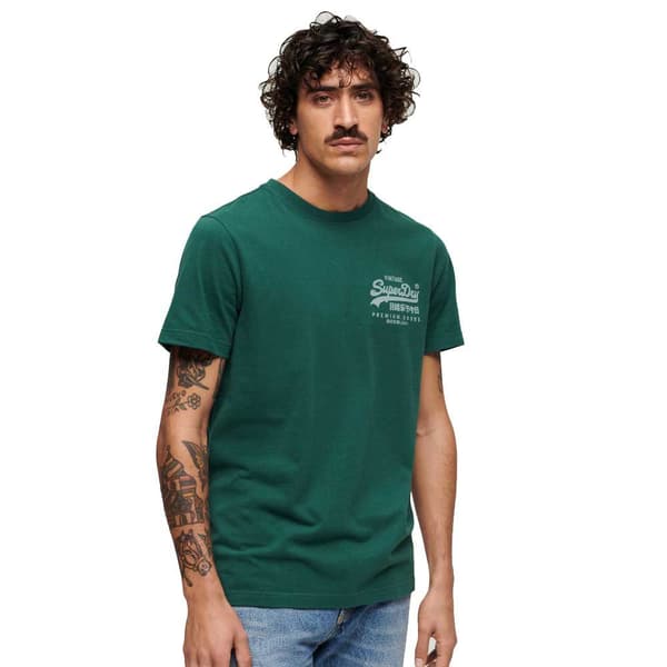 Superdry Classic Vintage Logo Heritage Lyhythihainen T-paita Vihreä S Mies