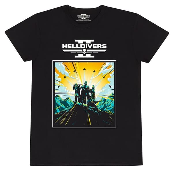 Helldivers 2 - 2D Art And Logo (Unisex Black T-Shirt) Medium