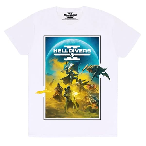 Helldivers 2 - Key Art (Unisex White T-Shirt) Ex Large