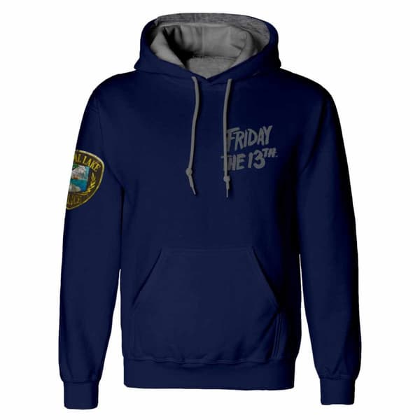 Superheroe Inc. Friday The 13th - Crystal Lake Police (Unisex Navy Pullover Hoodie) Medium