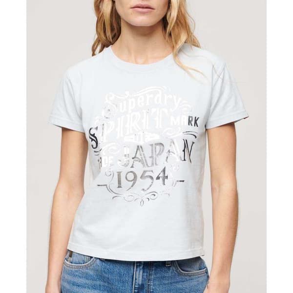 Superdry Foil Workwear Fitted T-shirt Med Korta ärmar Vit S Kvinna
