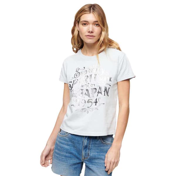 Superdry Foil Workwear Fitted T-shirt Med Korta ärmar Vit S Kvinna