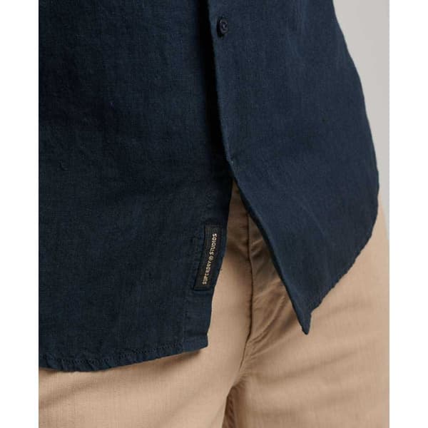 Superdry Studios Casual Linen T-shirt Med Korta ärmar Blå L Man
