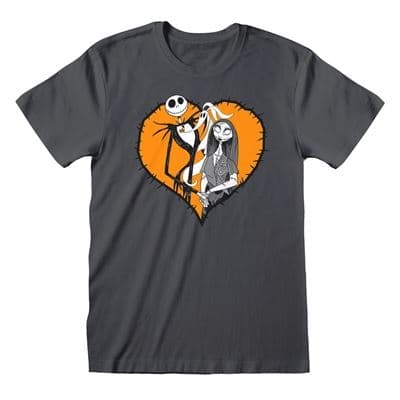 Nightmare Before Christmas - Orange Heart (Unisex Colour T-Shirt) Small