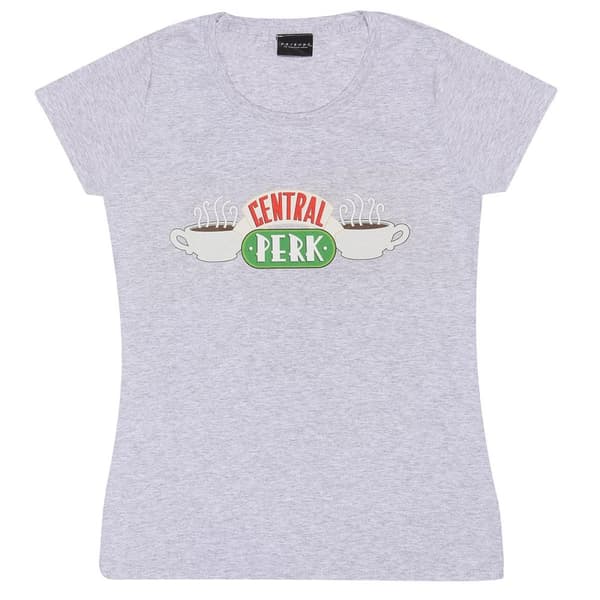 Friends - Central Perk White (Womens White Fitted T-Shirt) Small