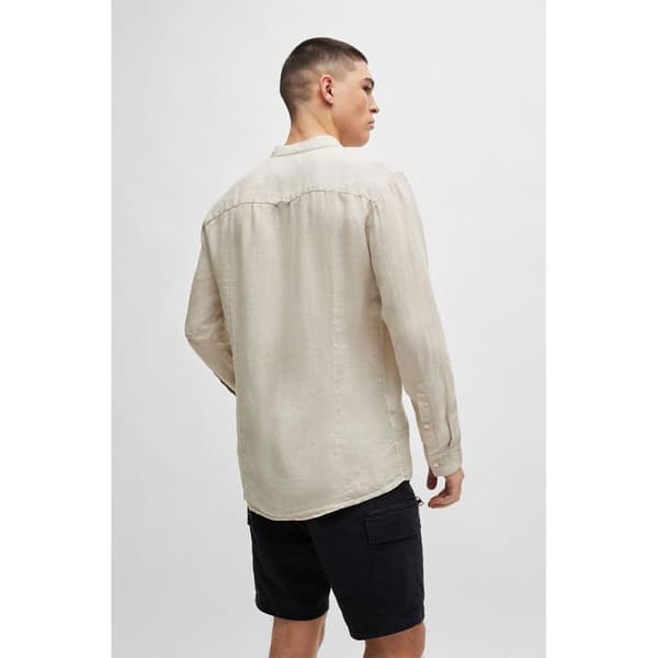 Hugo Elvory 10248298 Skjorta Med Långa ärmar Beige L Man