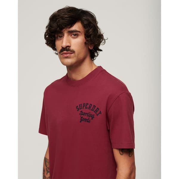 Superdry Embroidered Superstate Ath Logo T-shirt Med Korta ärmar Röd M Man