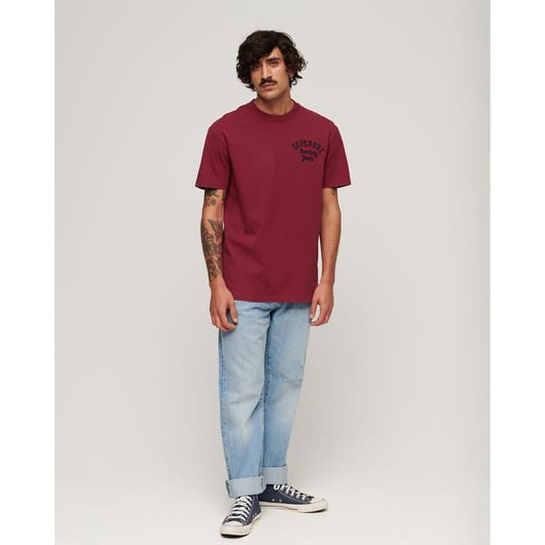 Superdry Embroidered Superstate Ath Logo T-shirt Med Korta ärmar Röd M Man