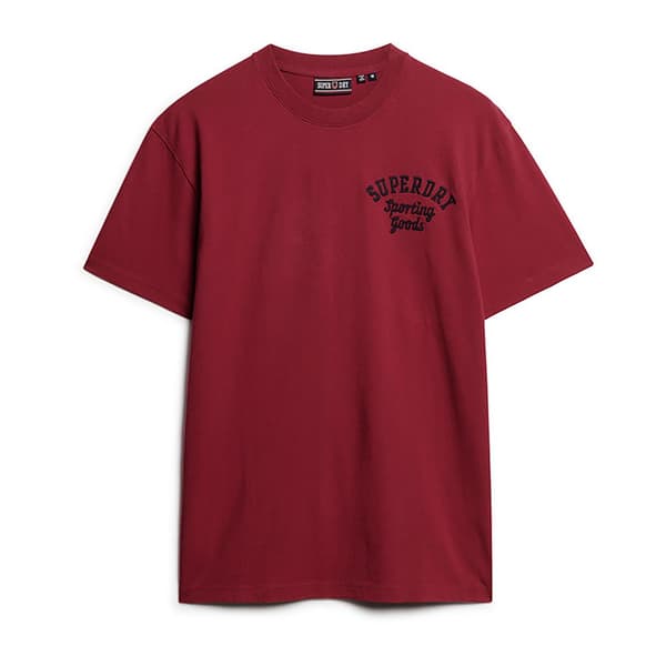 Superdry Embroidered Superstate Ath Logo T-shirt Med Korta ärmar Röd M Man