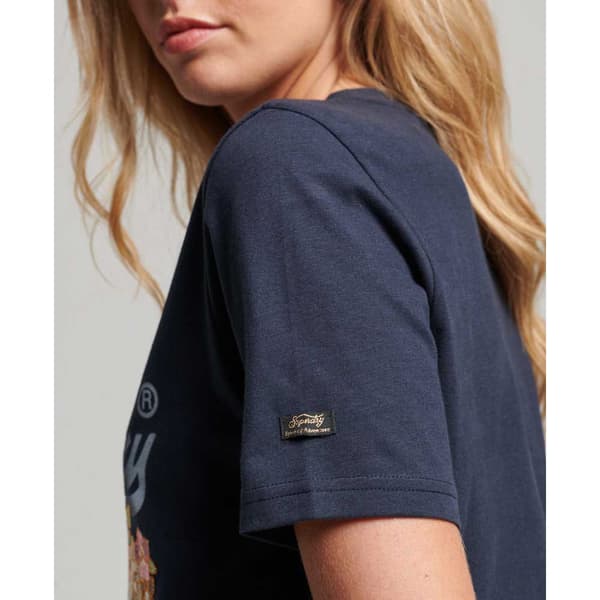 Superdry Vintage Vl Prem G Floral T-paita Sininen 10 Nainen